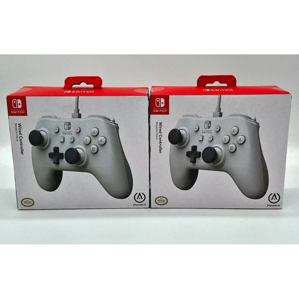 PowerA Wired Controller Nintendo Switch White NEW 2 Pack Bundle
